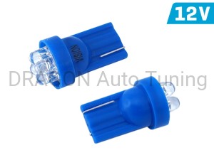 Żarówka VISION W5W (T10) 12V 4x 3mm LED, niebieska, 2 szt.
