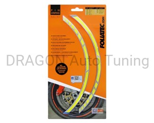 Naklejki PIN na koła roweru, motocykla - żółty NEON