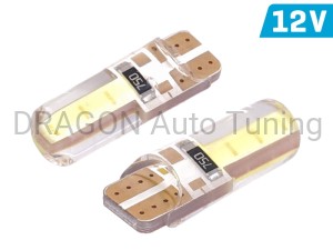 Żarówka VISION W5W (T10) 12V 2x COB LED, biała, silikonowa obudowa, 2 szt. 