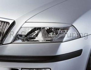 Osłony na lampy przednie (brewki) Skoda Octavia II 6/04-11/08