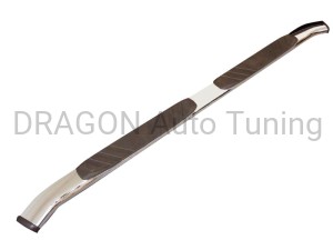 Universal polished stainless steel sideskirts with steps - 200cm