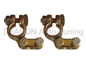 Brass battery-lead connection with the steel cover - positive (+)