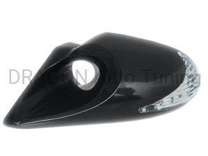 K6 universal electric mirrors equipped with heater and sidemarkers - black