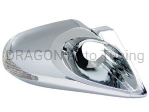 K6 universal manual mirrors equipped with sidemarkers - chrome