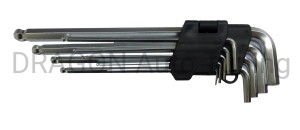 Set of wrenches with spherical endings