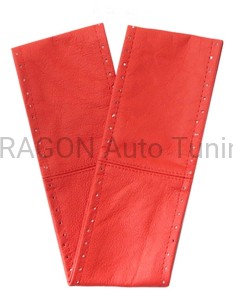Leather wheel cover for laced size M - red