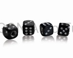 Nakrętki wentyli w kształcie kostki do gry z kryształkami