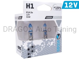 Żarówki VISION limitless white H1 12V 55W P14,5s U E4 +120%, 2 szt.