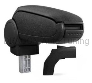 Podłokietnik Ford Focus MK2 05-, czarny obszyty materiałem tekstylnym