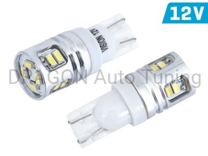 Żarówka VISION W5W (T10) 12V 12x3014 SMD LED, aluminiowa oprawka, biała, 2 szt.