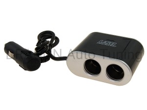 Rozgałęziacz zapalniczki podwójny 12/24V włączniki, USB 1000mA