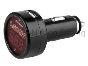 Ładowarka USB, 2.1A, do gniazda zapalniczki 12/24V z woltomierzem