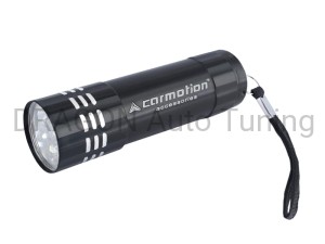 Latarka aluminiowa 9 LED, baterie w zestawie - czarne/srebrne