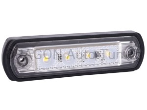 Lampa obrysowa diodowa, 12/24V, na podstawie gumowej, na rurę, biała